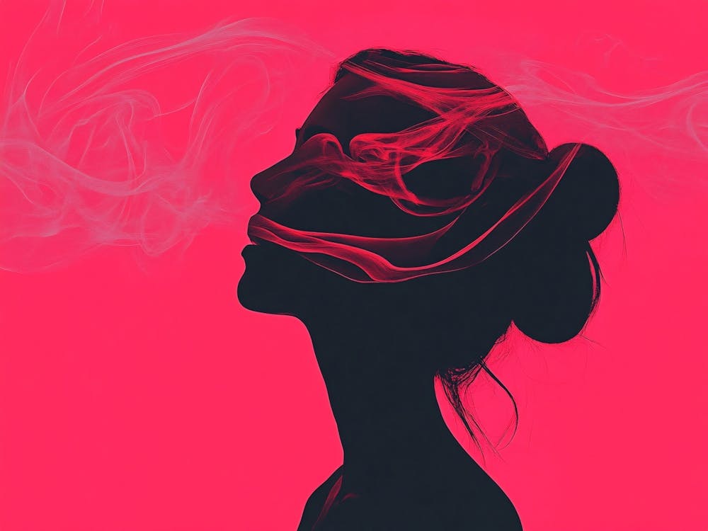 Silhouette Of A Woman With Smoke