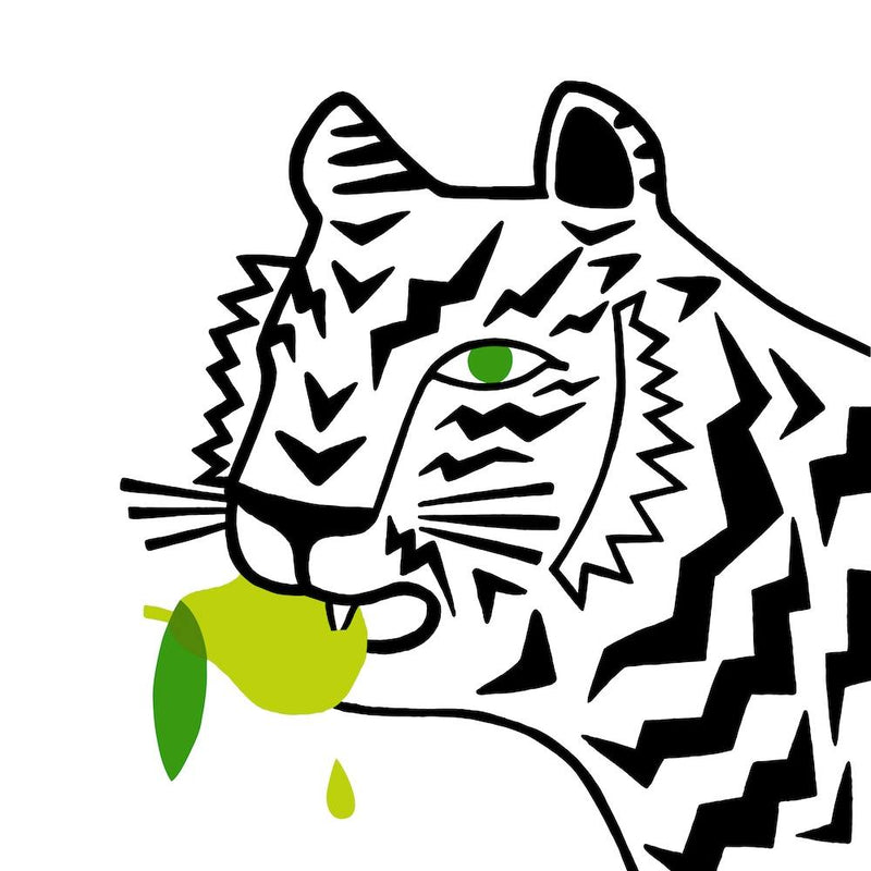 Big Cat Eating A Pear Square