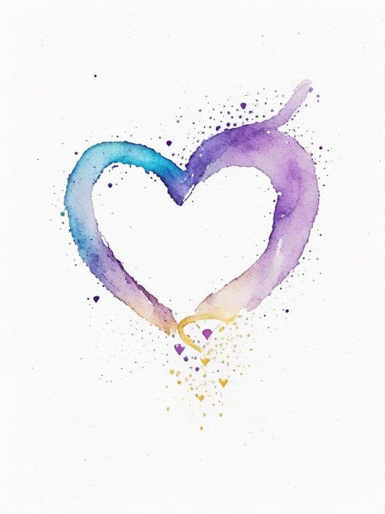 Infinity Heart 1 Symbol Minimal Watercolour