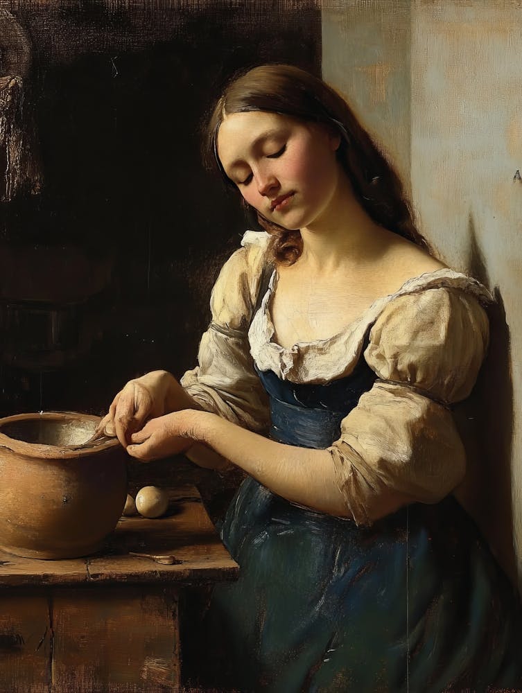 Girl Preparing Eggs