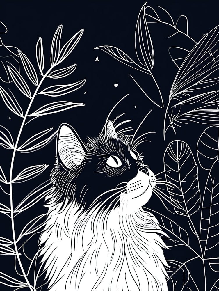 Ragdoll Cat Minimalist Illustration 3