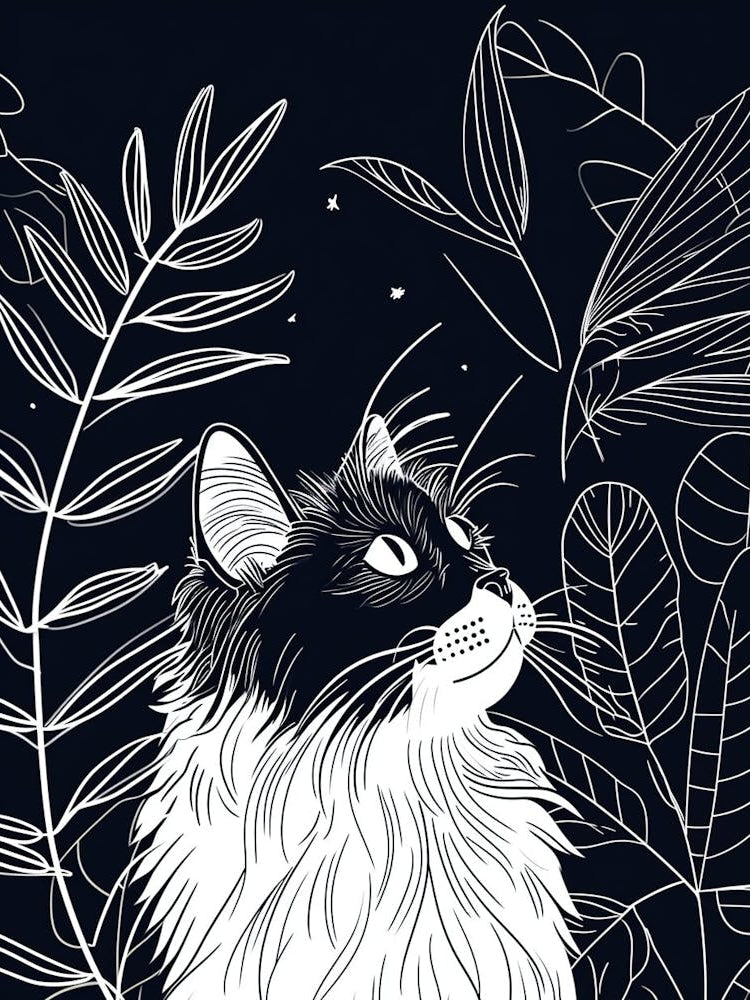 Ragdoll Cat Minimalist Illustration 3