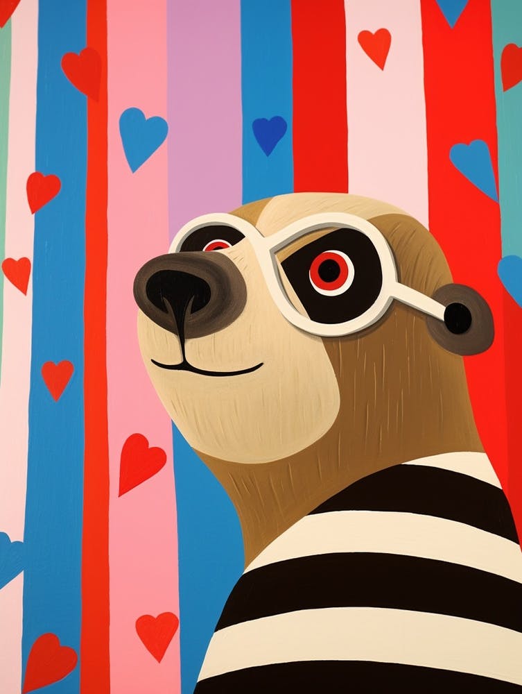 Little Sloth Wearing Sunglasses