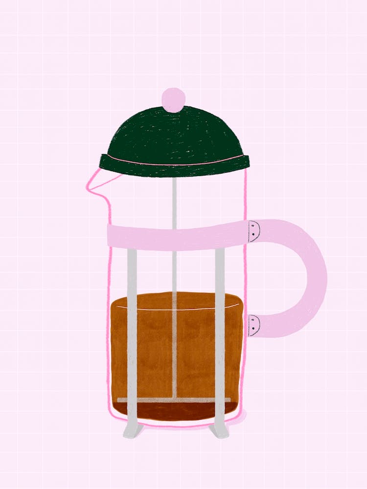 Stempelkanne Kaffee Rosa