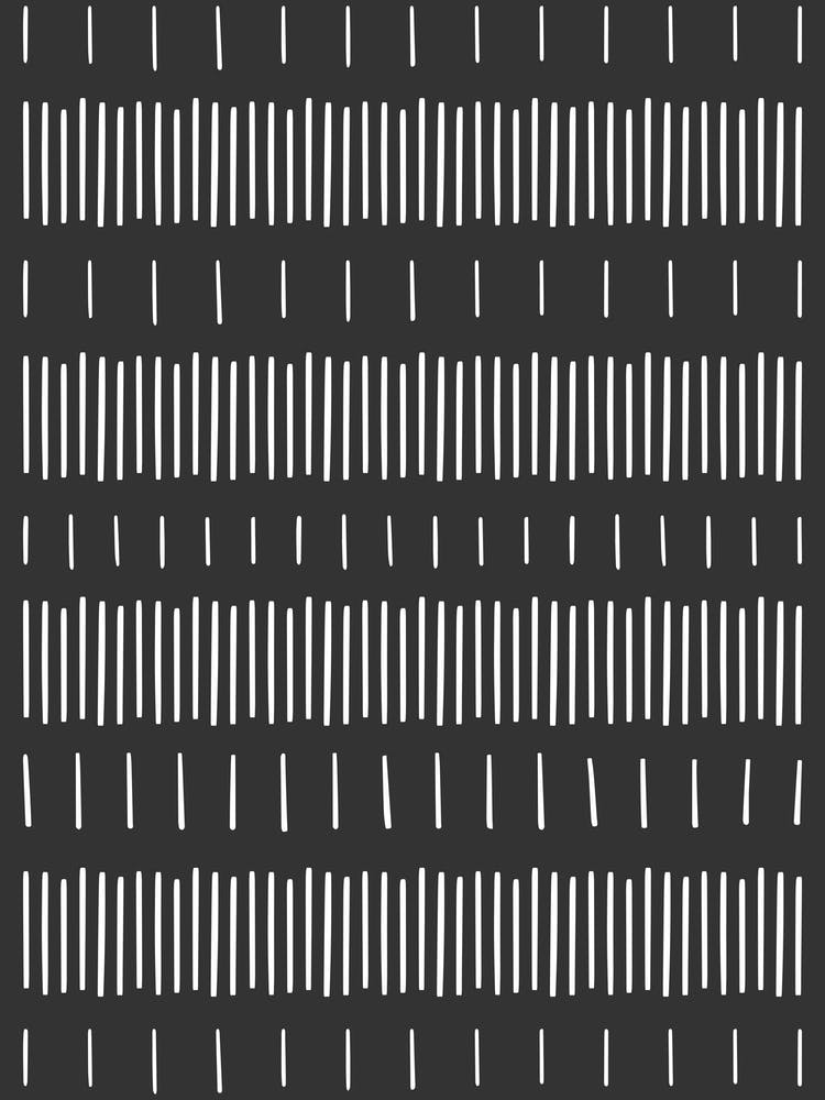 Black and White Minimalist Line Pattern Wall Art
