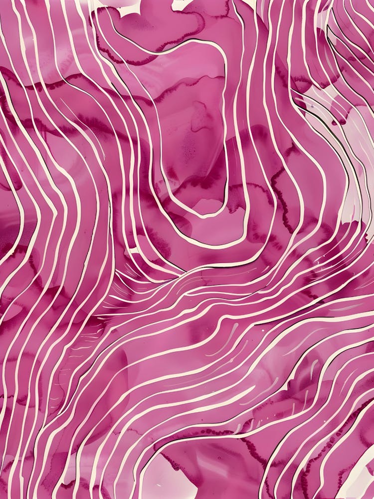 Pink And White Wavy Lines