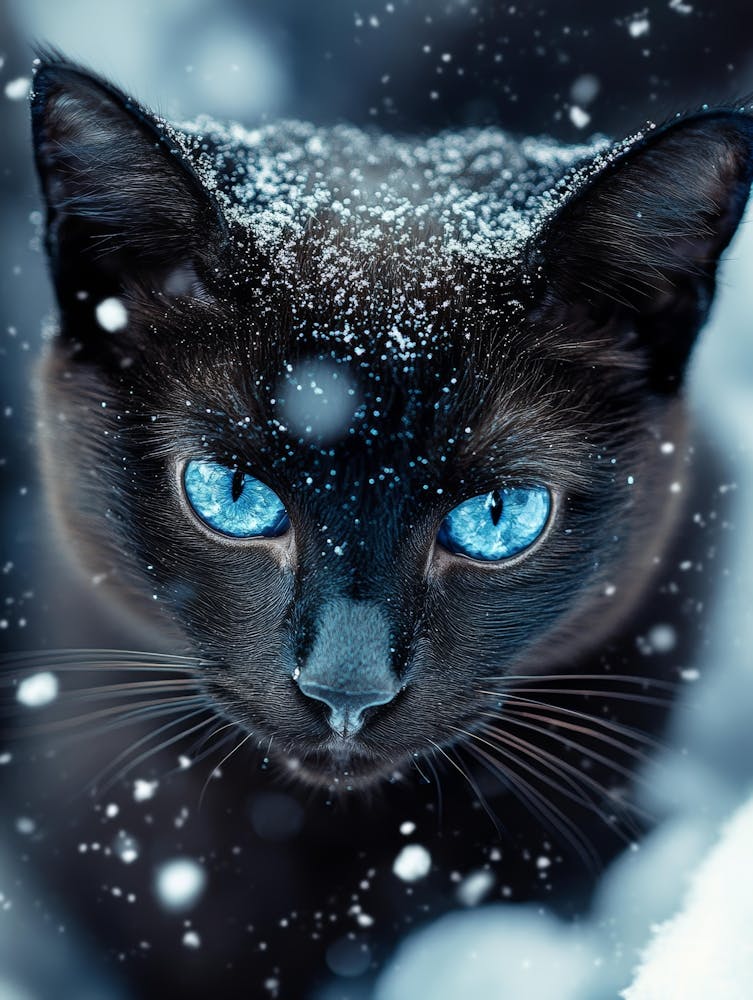 Black Cat With Blue Eyes 4