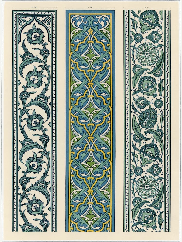 La Decoration Arabe, Plate No,29, Emile Prisses D’Avennes,Digitally Enhanced Lithograph From Own Original 1885