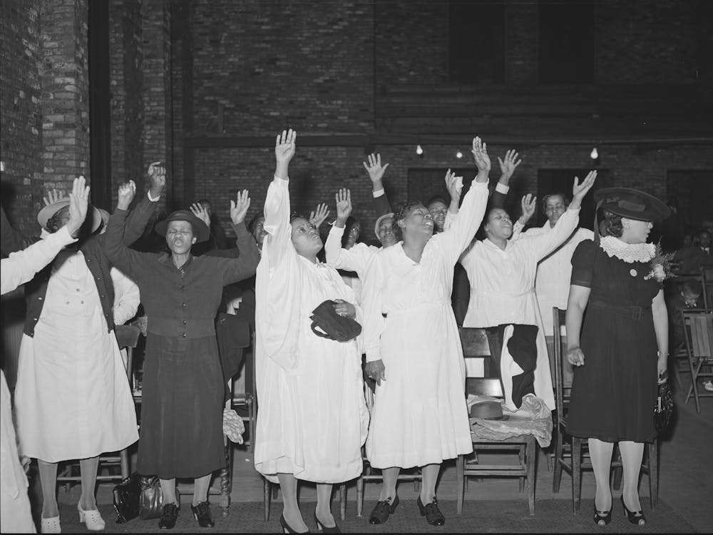 Members Of The Pentecostal Church Praising The Lord, Chicago, Illinois By Russell Lee