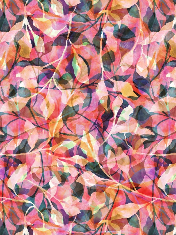 Watercolour Painted Foliage - Copper