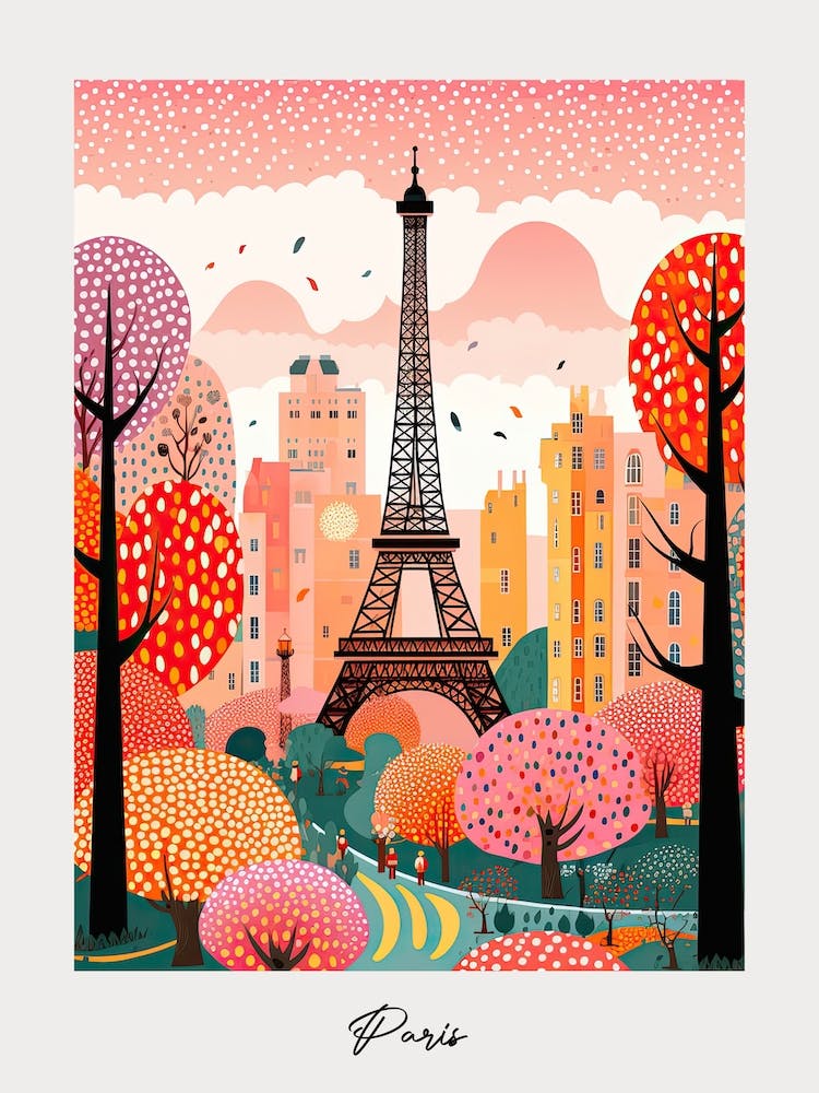 Poster Of Paris, Illustration In The Style Of Pop Art 3