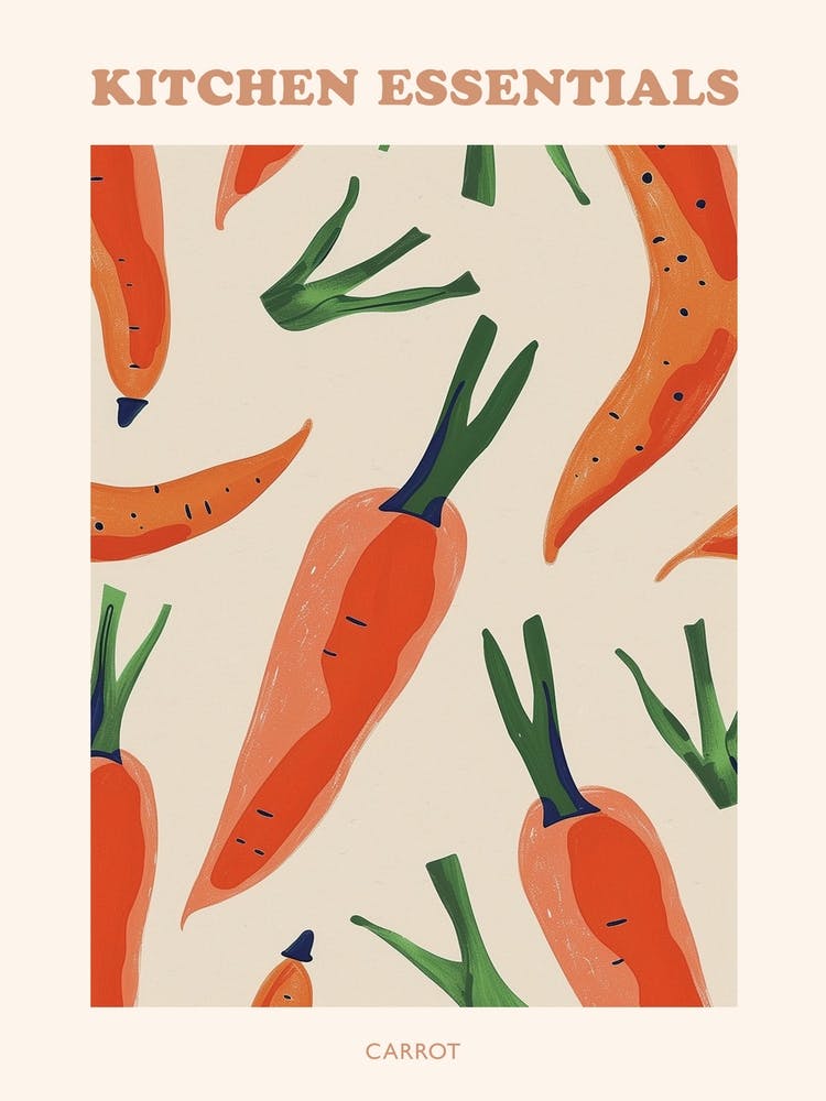 Carrots Pattern Illustration Poster 3