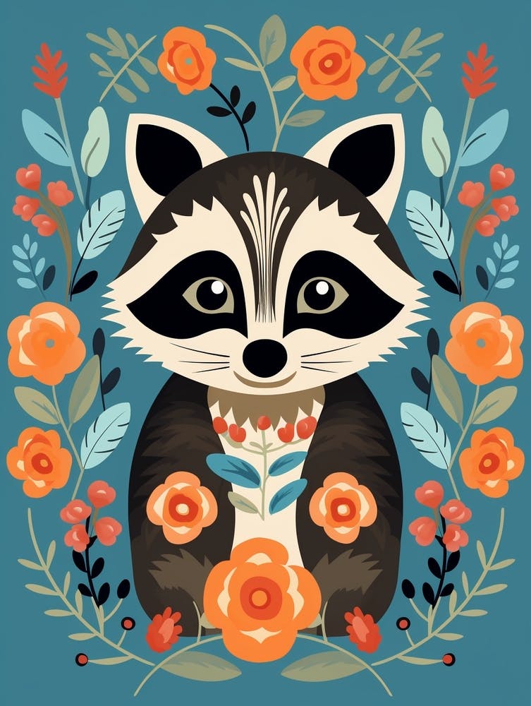 Baby Animal Illustration  Raccoon 3