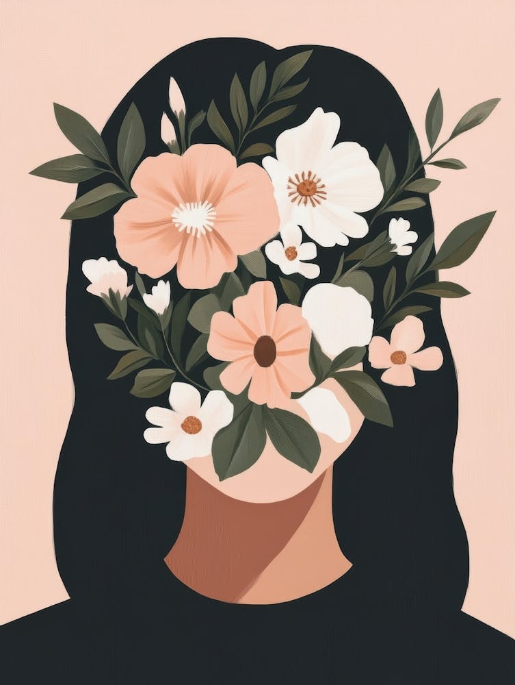 Portrait Of A Woman With Flowers 29