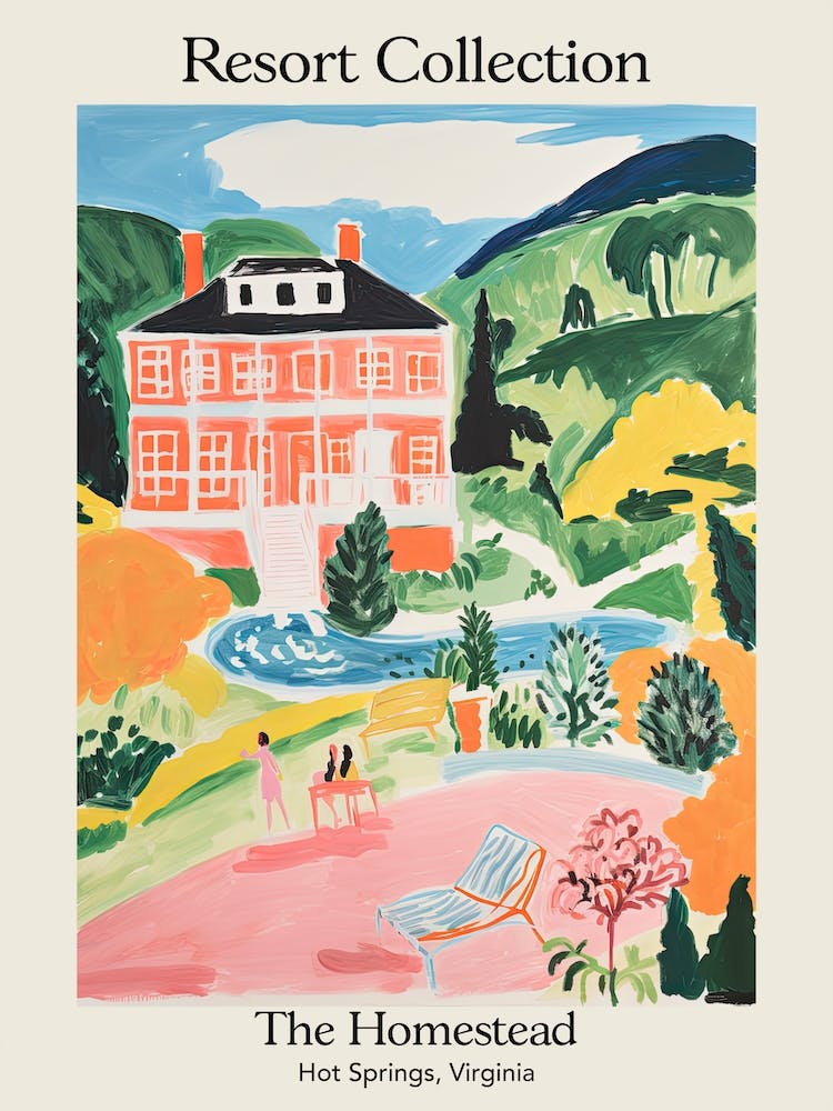 Poster Of The Homestead   Hot Springs, Virginia   Resort Collection Storybook Illustration 4