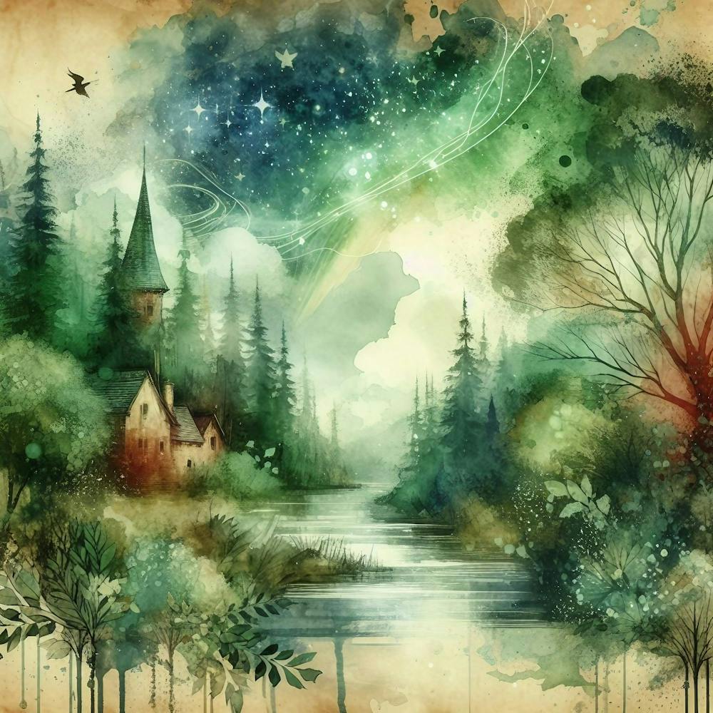 Watercolor Of A Forest 5