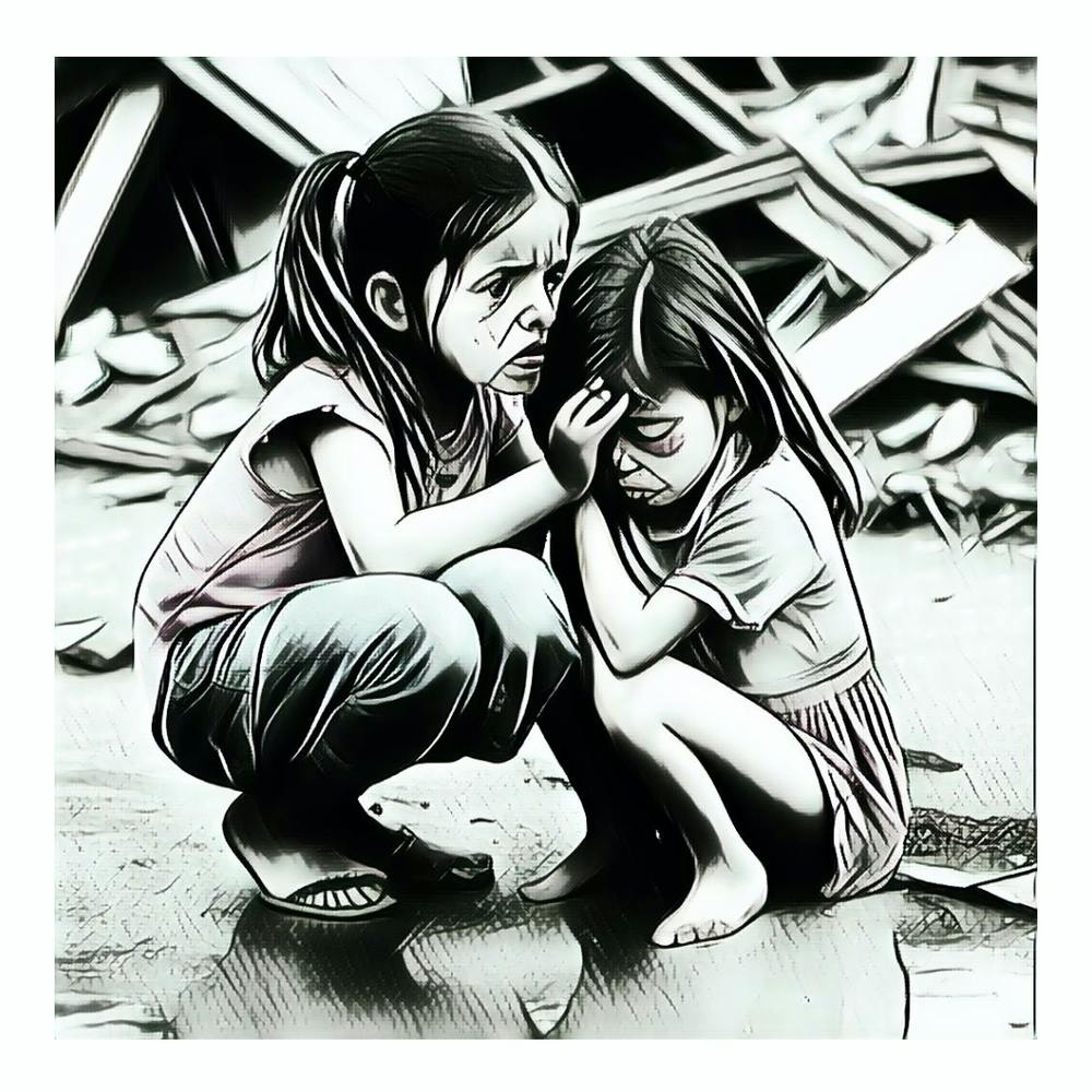 Two Girls Crying