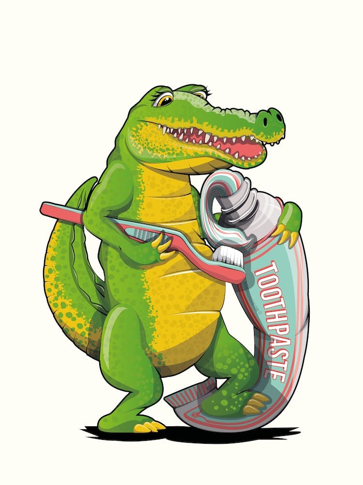 Alligator Cleaning Teeth