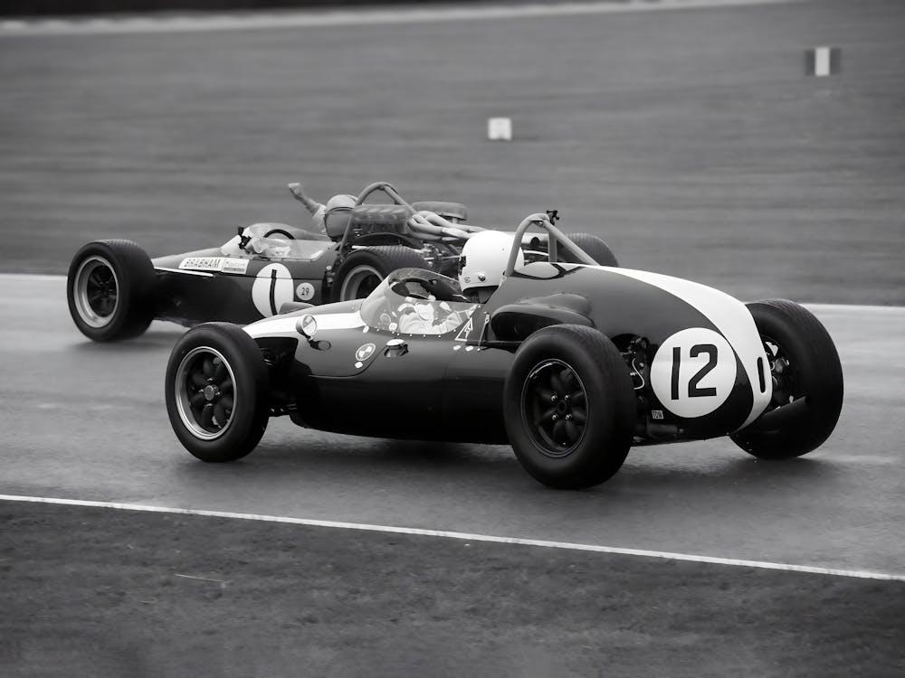 Two Racing Cars On A Track