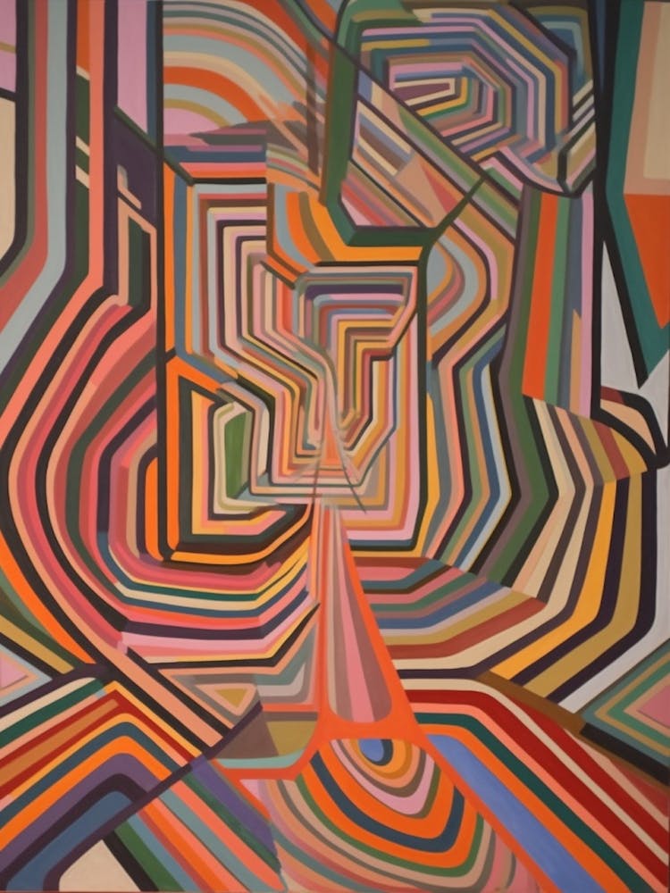 Painting Of San Francisco In The Style Of Minimalism 4