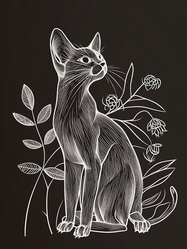 Burmese Cat Minimalist Illustration 3