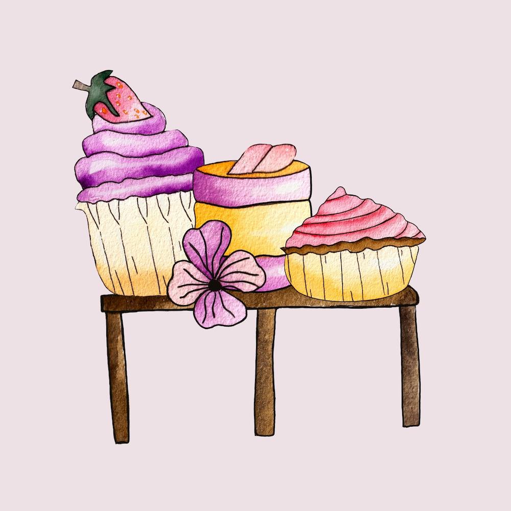 Cute Party Cupcakes Square