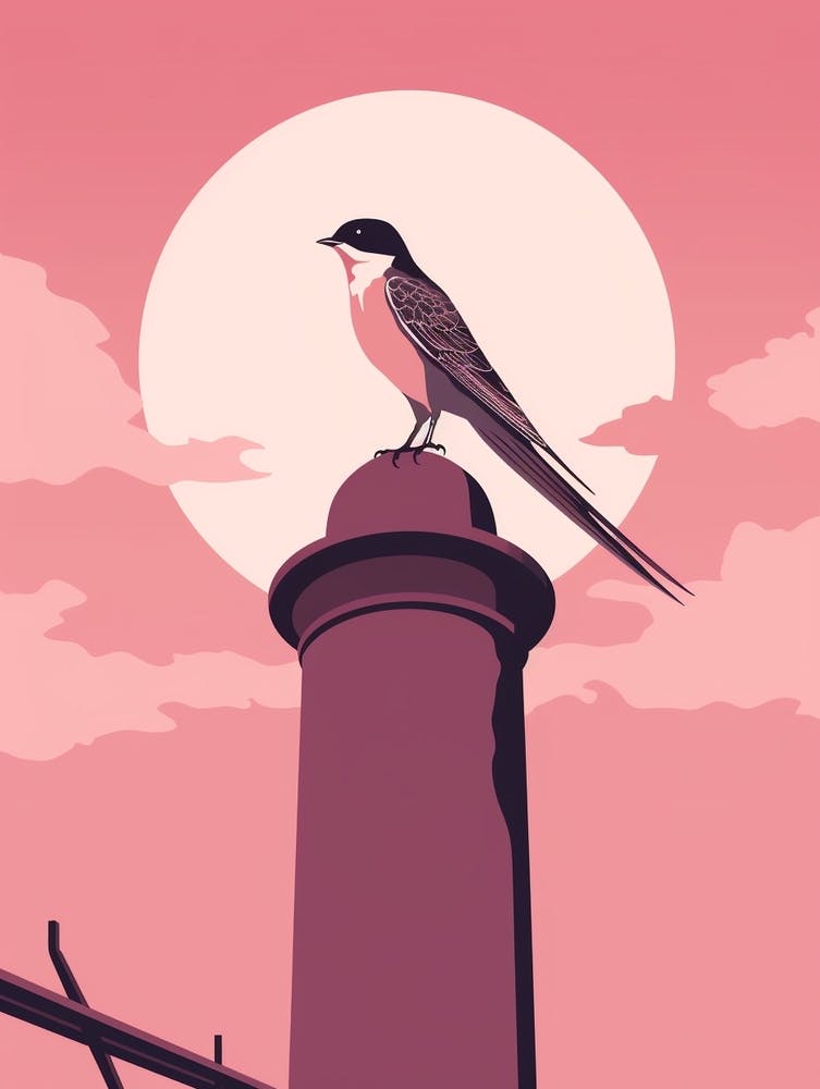 Minimalist Chimney Swift 3 Illustration
