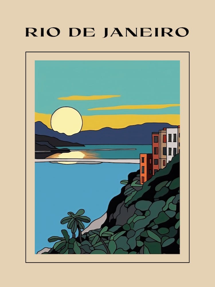 Minimal Design Style Of Rio De Janeiro, Brazil 4 Poster