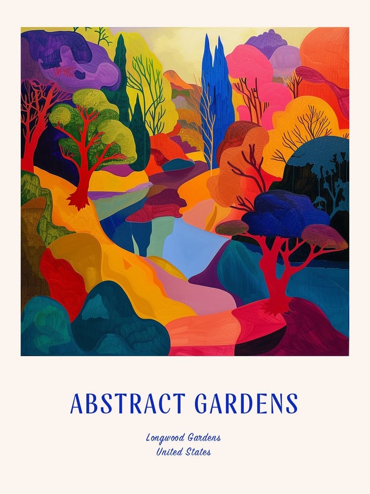 Colourful Gardens Longwood Gardens Usa 1 Blue Poster