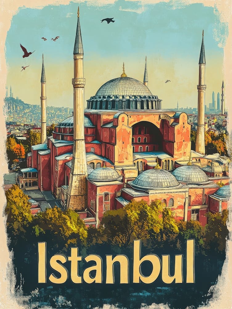 Aihrgdesign A Vintage Travel Poster Of Istanbul