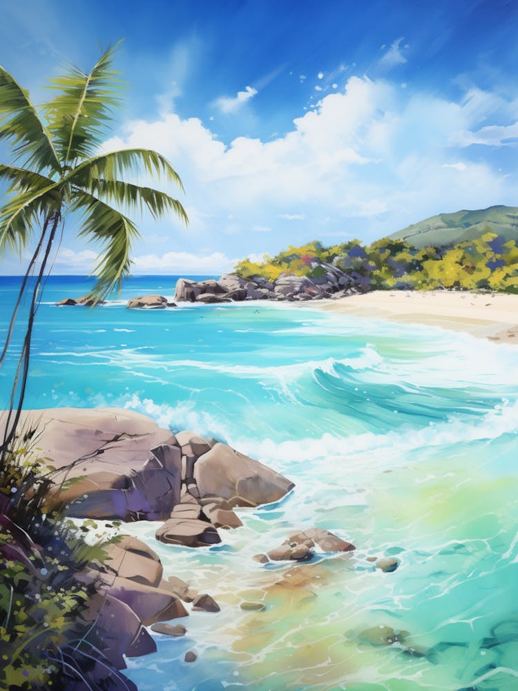 A Painting Of Anse Lazio, Praslin Seychelles 5