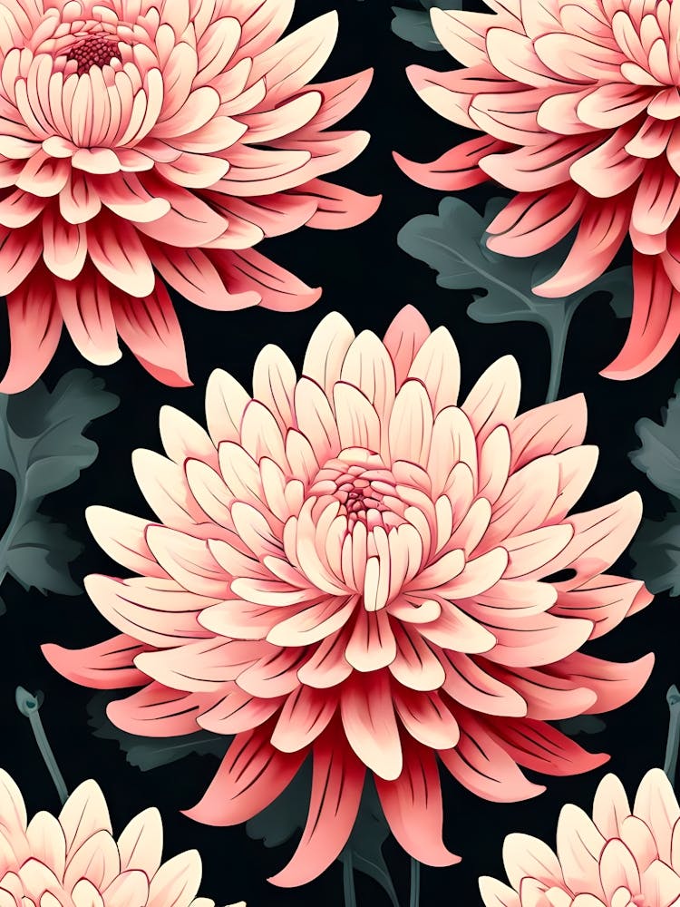 Pink Chrysanthemums
