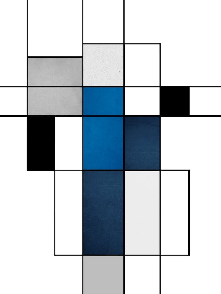 Blau Grau Mondrian Nr. 463