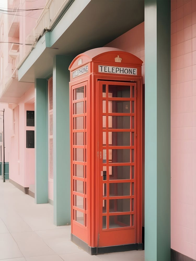 Retro Telephone Booth Photography Wes Anderson Style