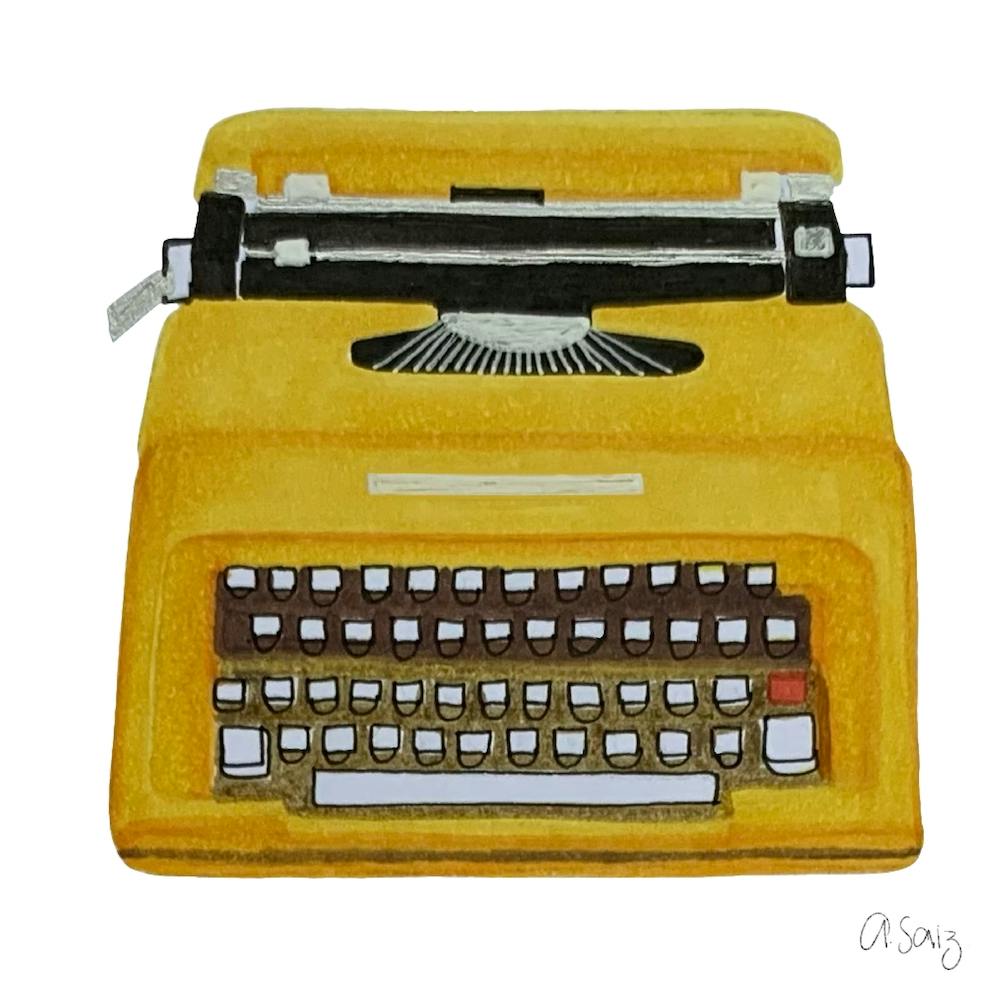 Machine à Écrire Jaune