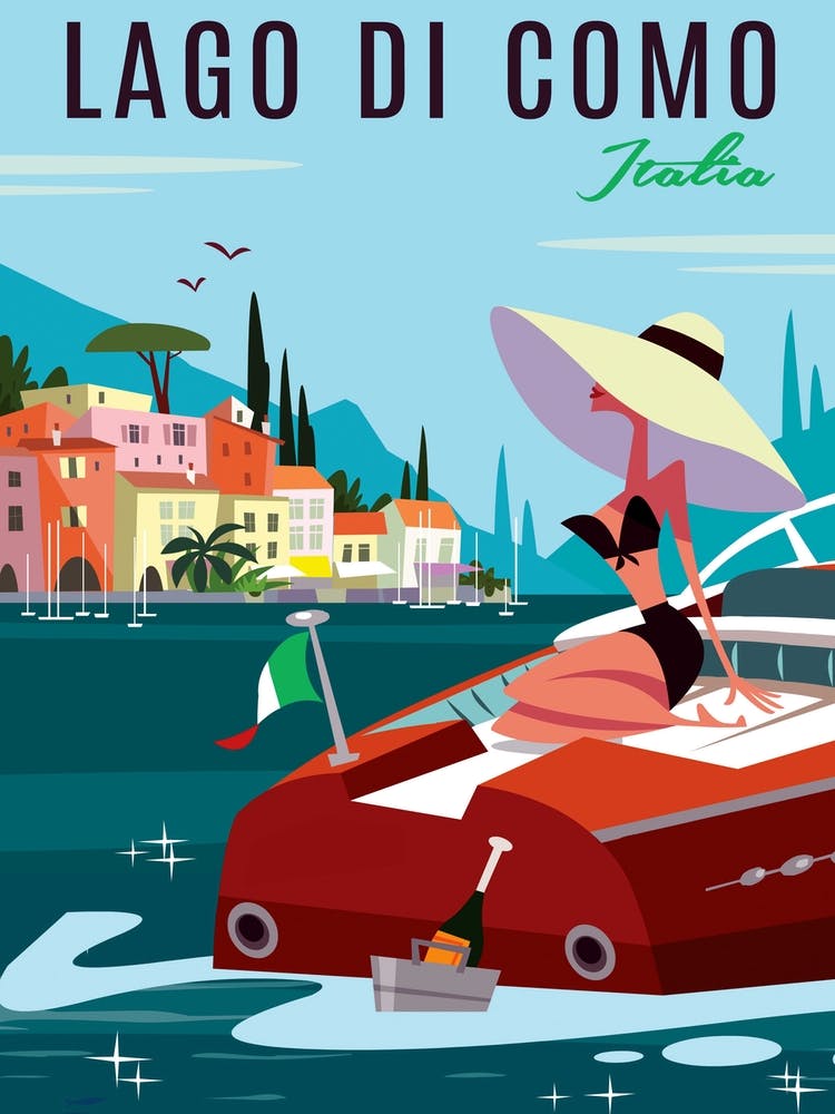 Lago Di Como Poster Blue