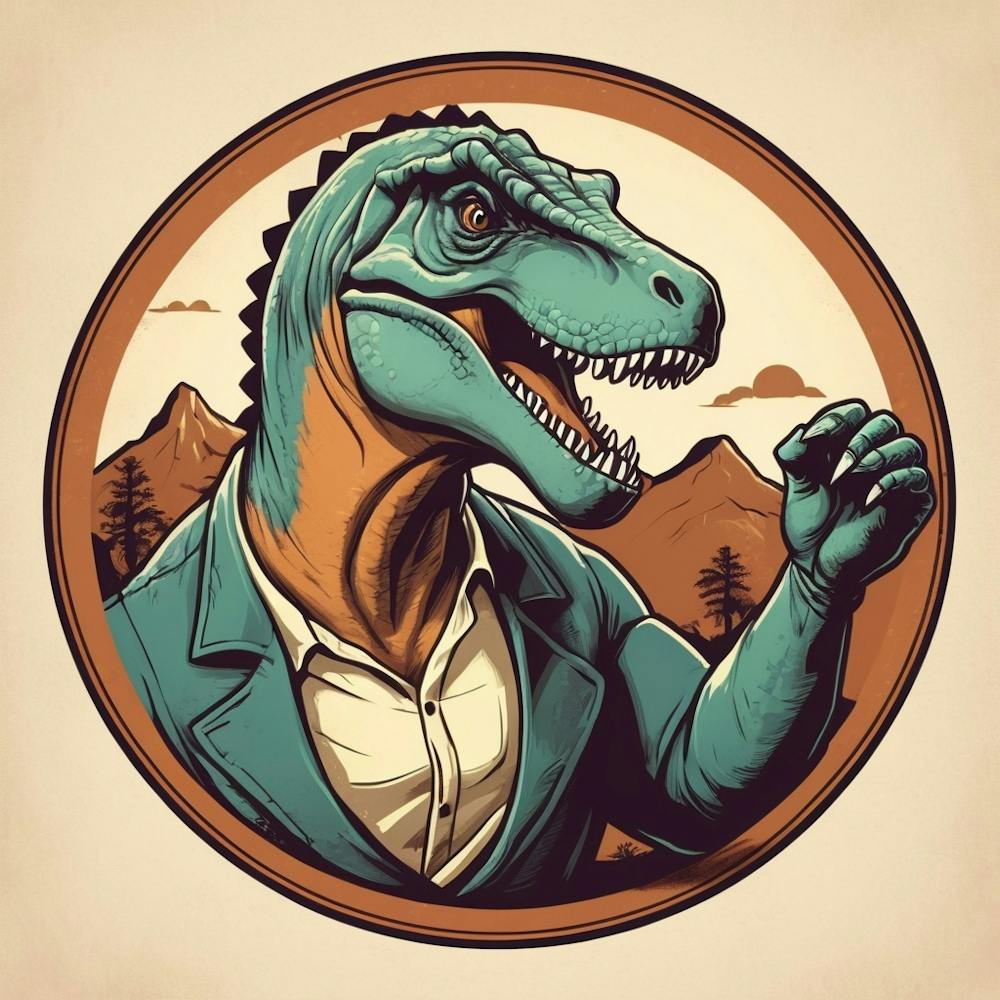 Funny Cartoon Dinosaur Tyrex Logo