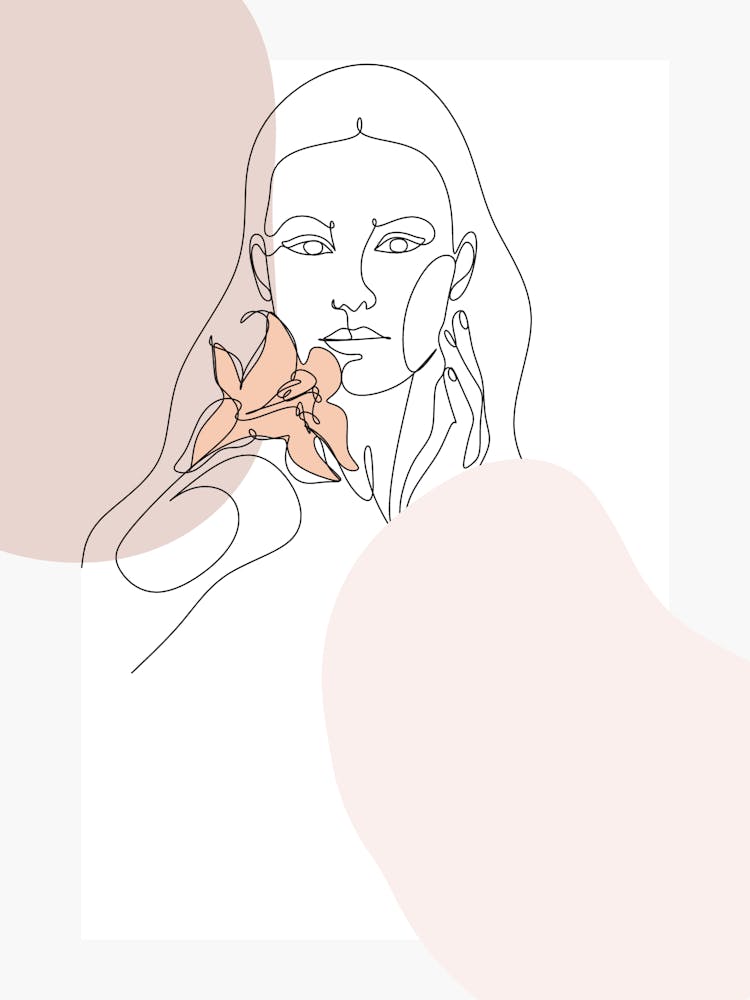 Illustration Of A Woman With Flowers