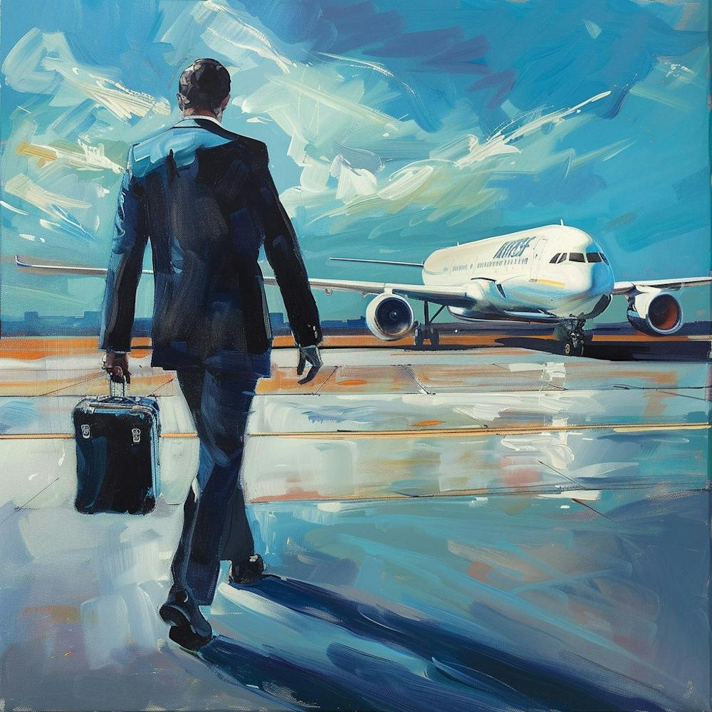 Man Walking To An Airplane