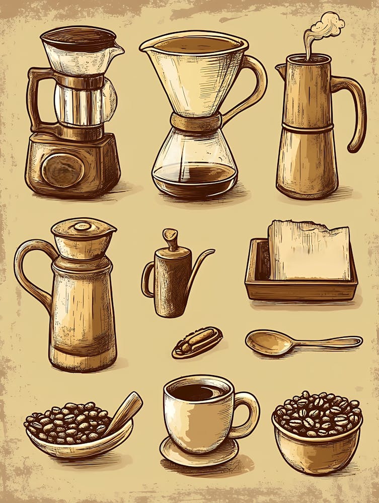 Coffee Set Vector Illustration