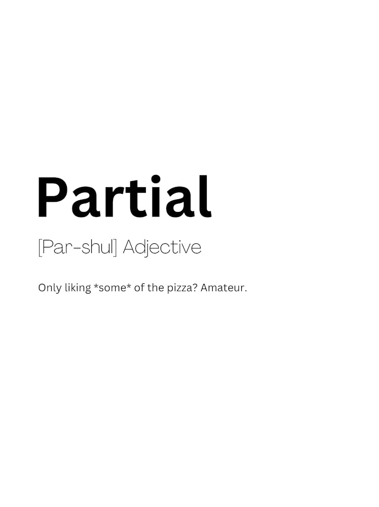 Partial Definition Meaning 1