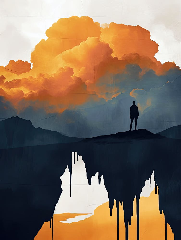 Man Standing On A Cliff, Minimalism 2