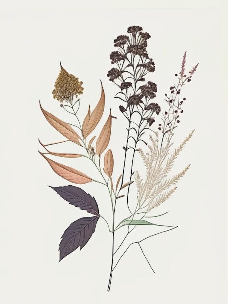 Boneset Spices And Herbs Minimal Line Drawing 1