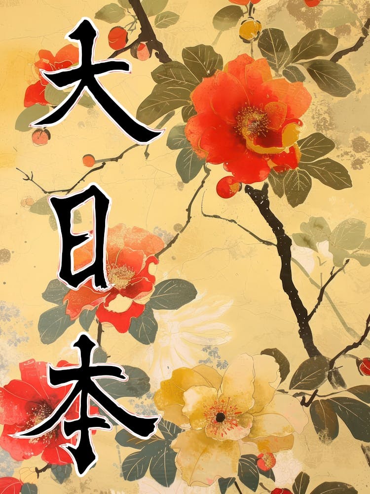 Hokusai Great Japan Poster Japanese Floral  26