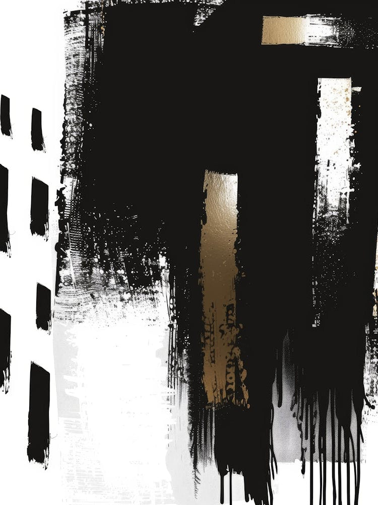 Abstract Black And White Painting 26