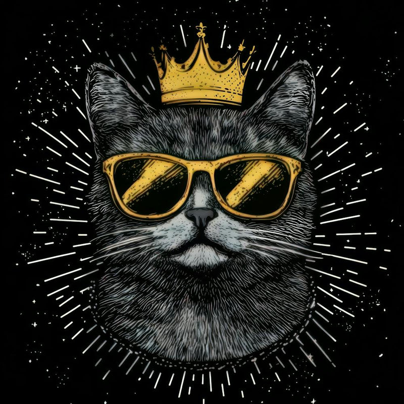 Design Featuring A Gray Cat With Golden.Generated AI. Wall 3