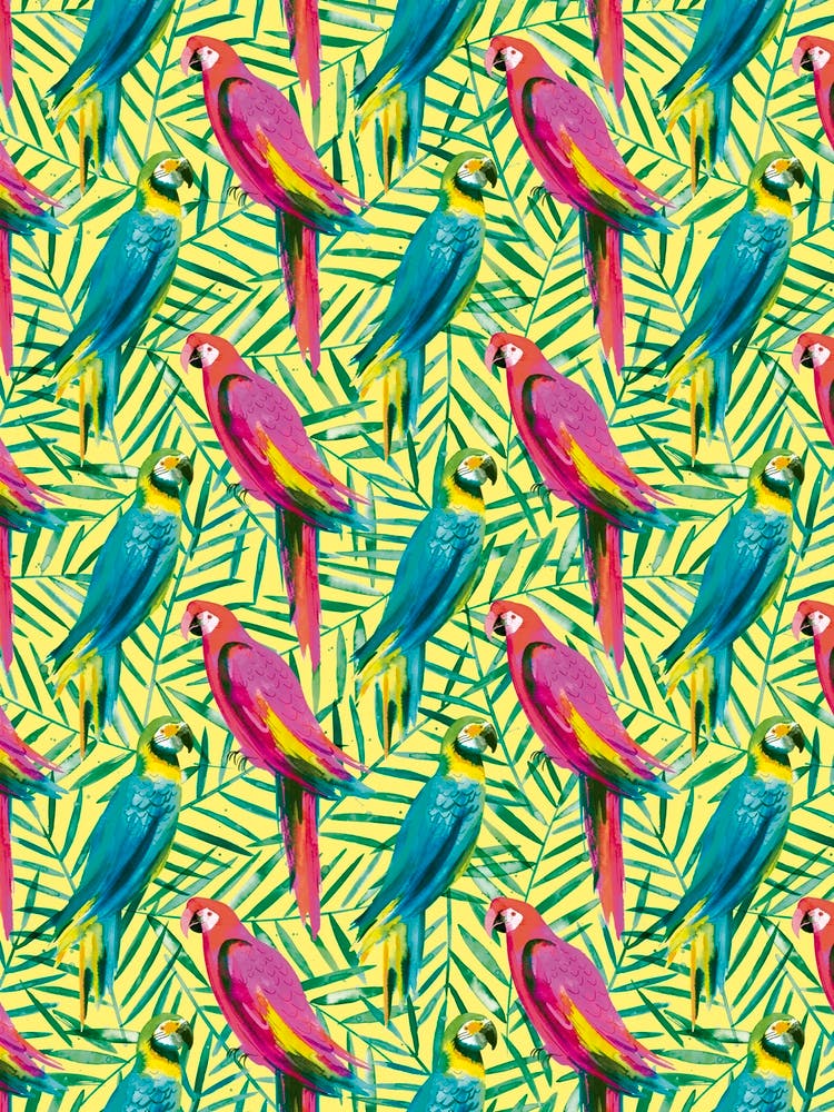 Tropical Parrots Palms