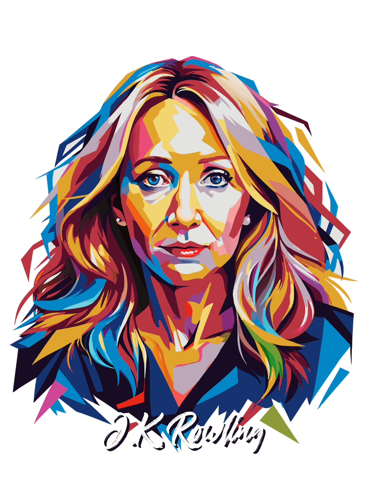J.K. Rowling 2 Portrait WPAP Pop Art