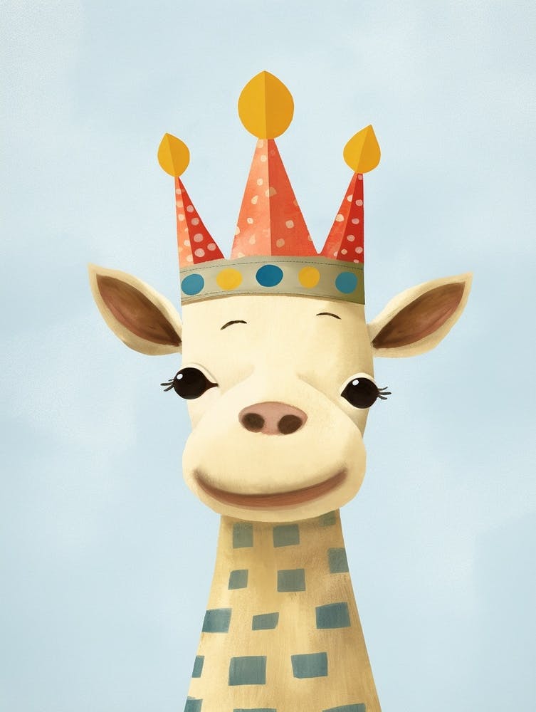 Little Giraffe 1 Wearing A Crown