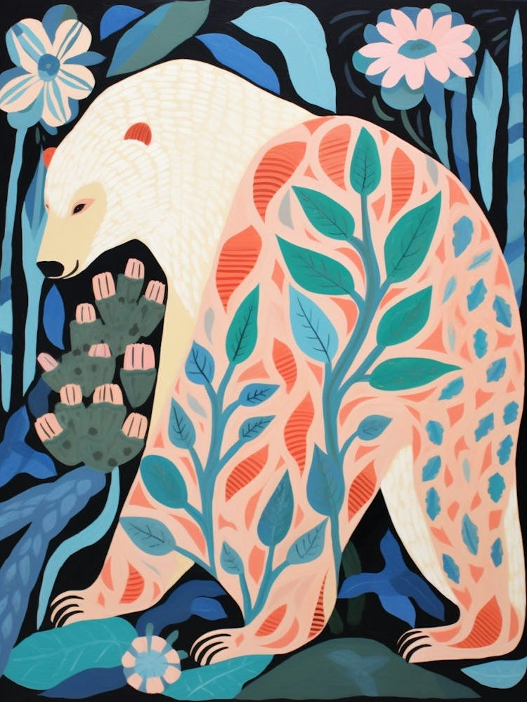 Maximalist Animal Painting Polar Bear 1